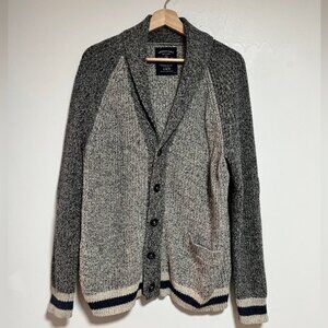 American Eagle Shawl Collar Knit Cardigan – Grey & Black – Size L